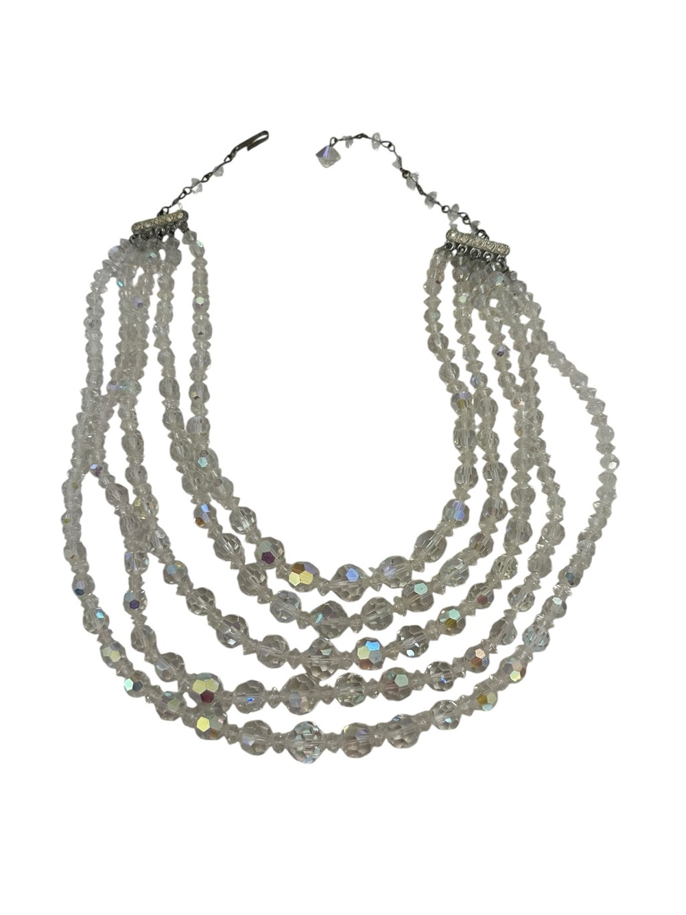 VTG Aurora Borealis Crystal Bead Necklace